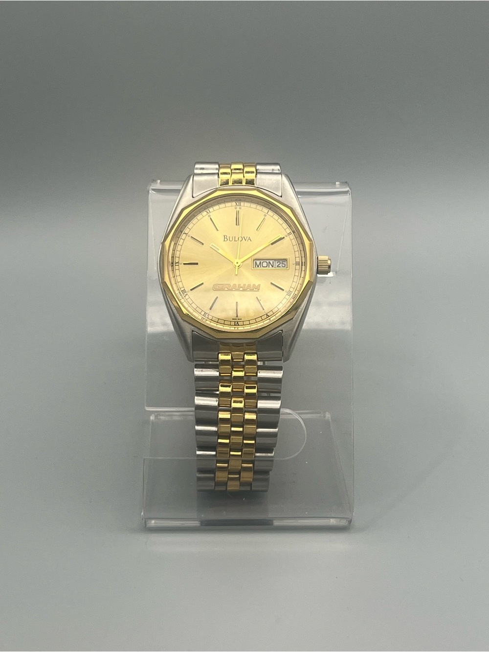 Vintage Bulova Marine Star Graham Two-Tone Day-Date w/ Box – Mint Condition